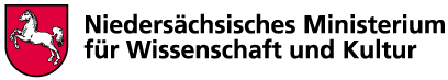 Logo des Niedersächsischen Ministeriums für Wissenschaft und Kultur mit Wappen des Bundeslandes Niedersachsen