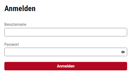 Bildschirmausschnitt des Anmeldebereichs zum Profil auf der mein NOW Website